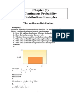 Chapter (7) Continuous Probability Distributions Examples: The Uniform Distribution
