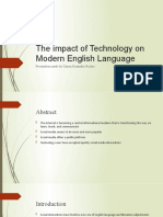 The Impact of Technology On Modern English Language: Presentation Made by Carjea Alexandru Nicolae