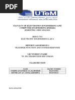 Lab 1 Transfer Function and System Response