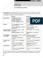 Paraphrasing: Example Paraphrase Use Synonyms