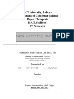 Data Scanning Devices: GC University, Lahore Department of Computer Science Report Template B.A/B.Sc (Hons) 2 Semester