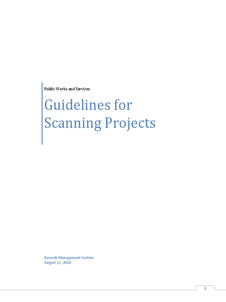 Guidelines For Scanning Projects Public Works and Services PDF