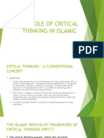 The Role of Critical Thinking in Islamic