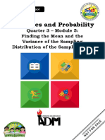 S & P (Q3-M5) Finding the Mean and the Variance of the Sampling Distribution of the Sample Mass