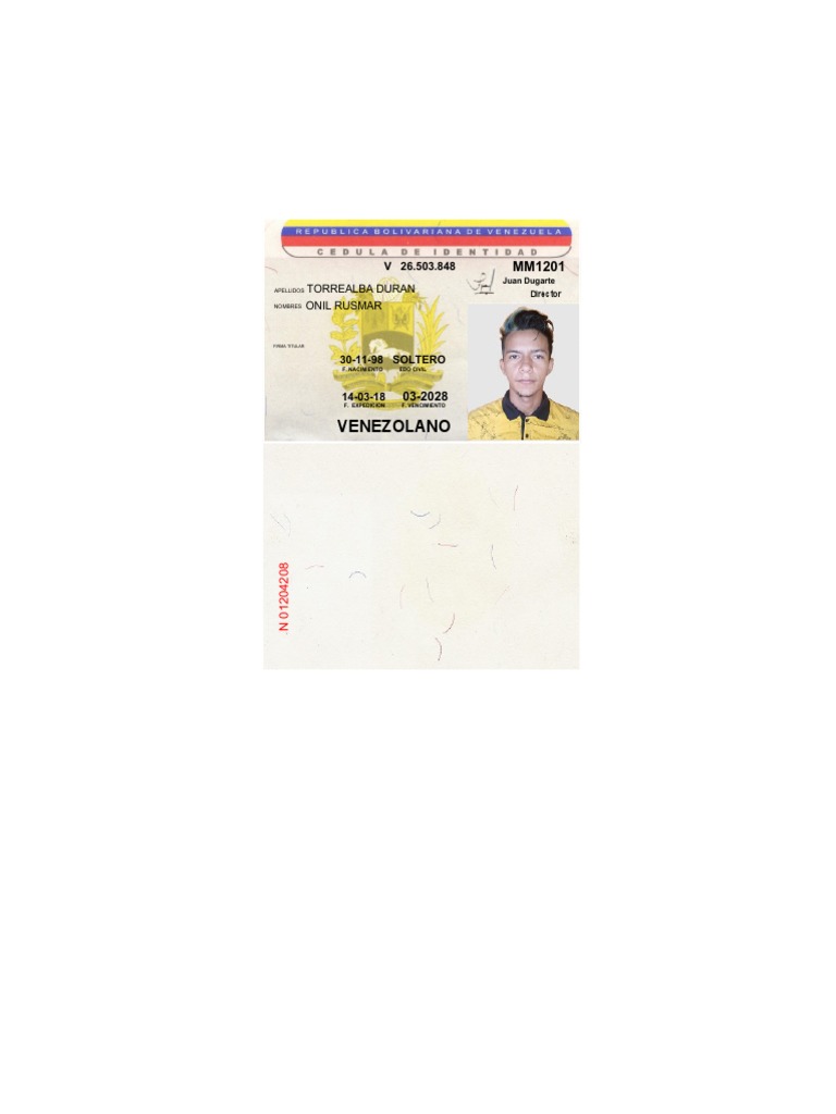 Cédula de Identidad Venezolana 2025 | PDF