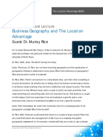 Business Geography and The Location Advantage: Section 1 Guest Lecture