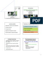 Principles of Systematics 1.: Linnaean Taxonomy The International Code of Zoological Nomenclature