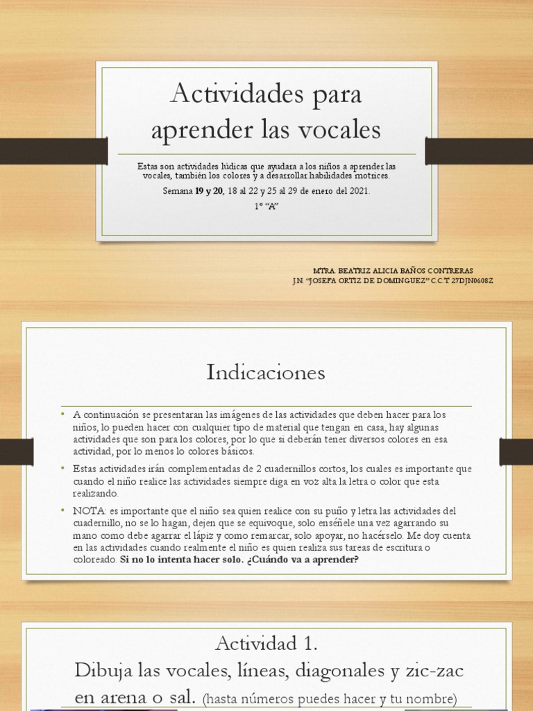 Actividades Lúdicas para Aprender Vocales | PDF