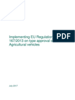 Implementing EU Regulation 167/2013 On Type Approval of Agricultural Vehicles