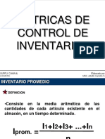 Métricas de control de inventarios (Iprom, R, días stock