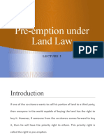 Pre-Emption Under Land Law