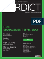 High Management Efficiency: Positive Bullish High (30.06%) Market Beating Returns