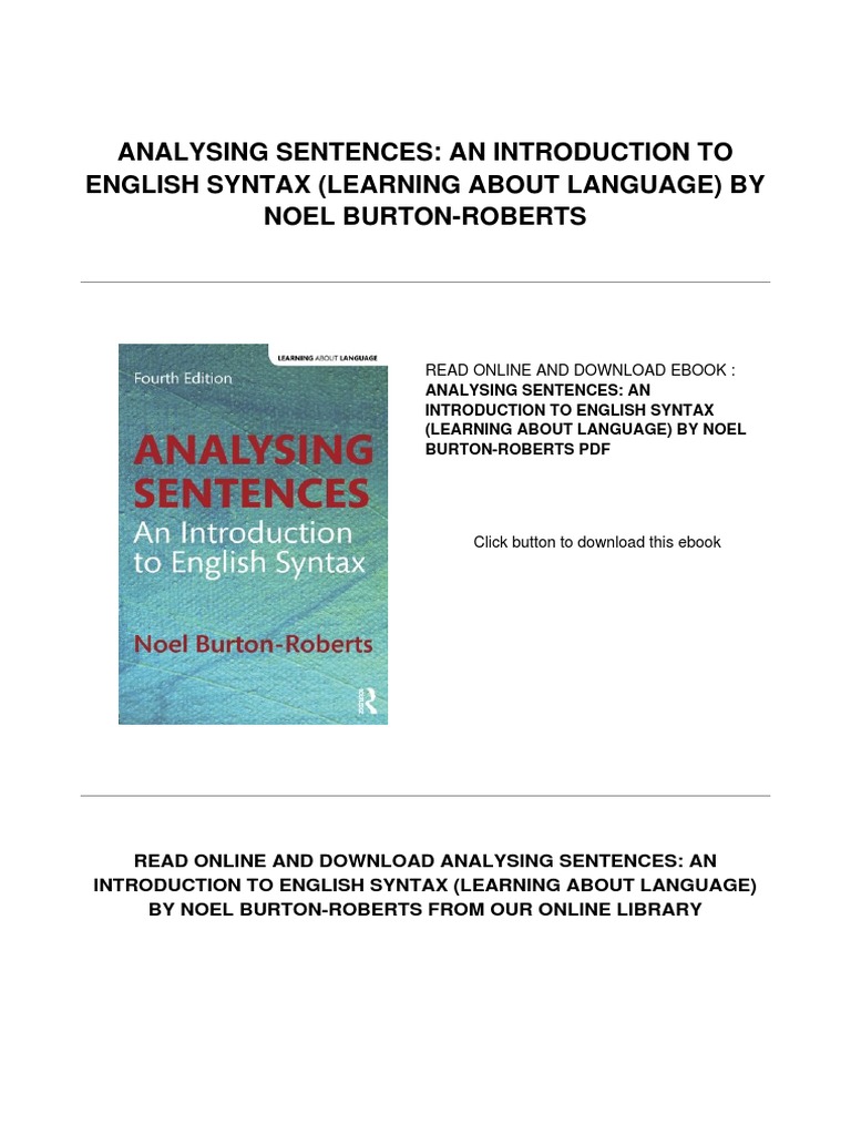 Silo - Tips Analysing Sentences An Introduction To English Syntax ...