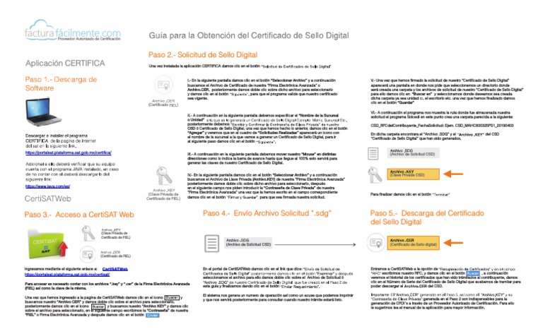 Guia Obtencion Del Certificado de Sello Digital | PDF | Criptografía de ...