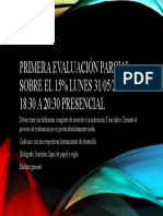 Primera Evaluación Parcial Sobre El 15% Lunes 31-05-2021