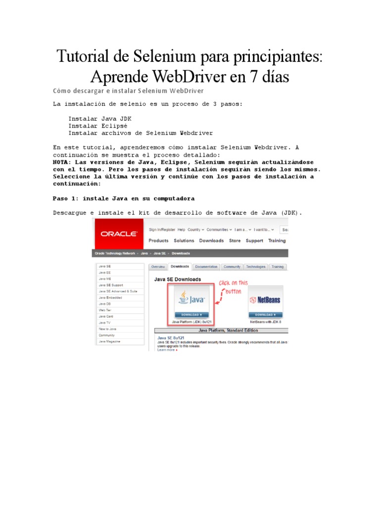 Tutorial de Selenium para Principiantes | PDF | Selenio (software ...