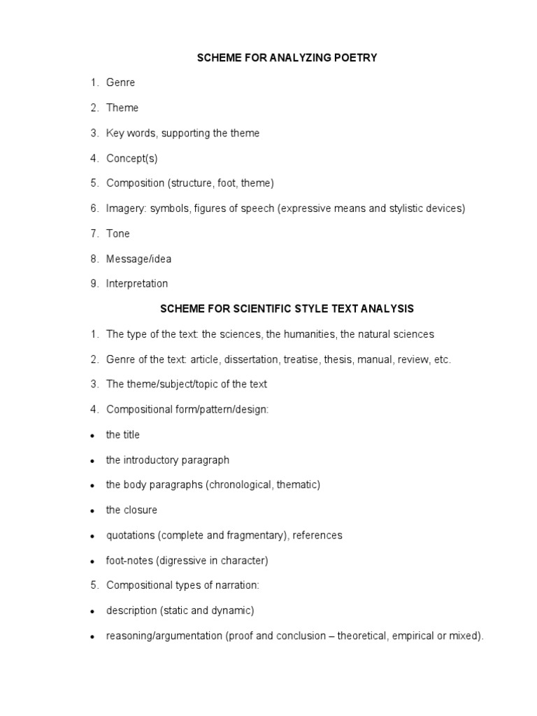 Text Analysis Schemes Overview | PDF | Word | English Grammar