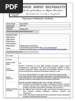 Department of Mathematics and Physics: Nstructor Epartment Nformation