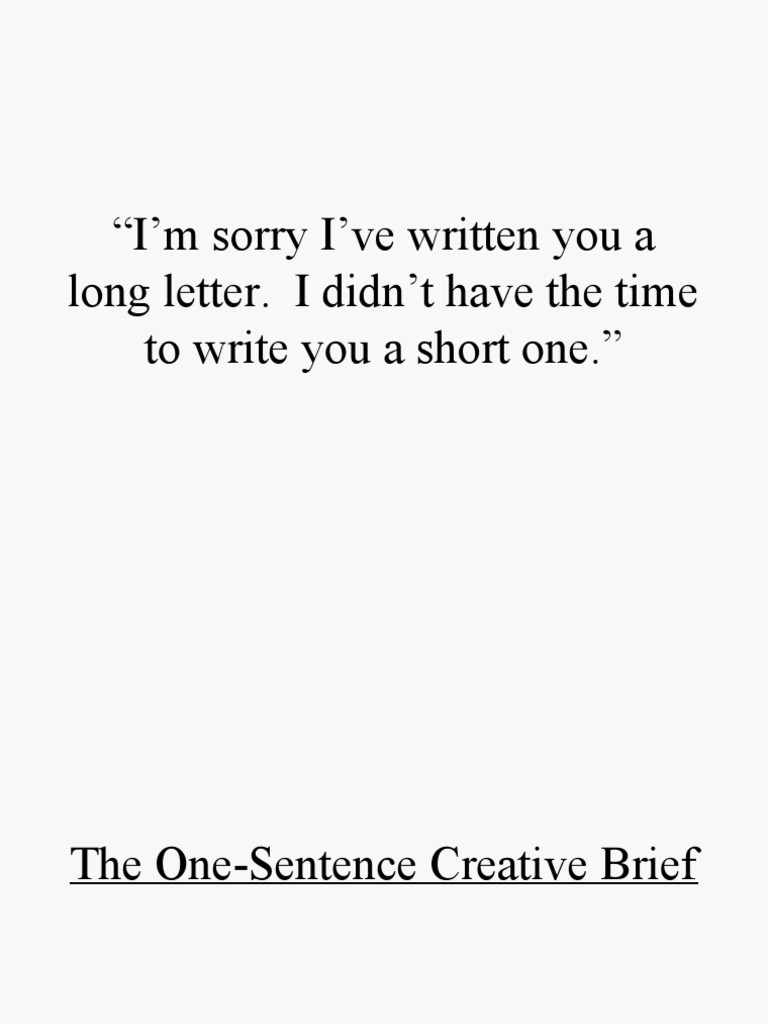 One-Sentence Creative Brief Guide | PDF | Target Audience | Brand