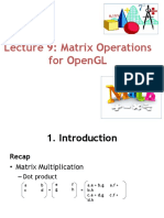 Lecture 9: Matrix Operations For Opengl