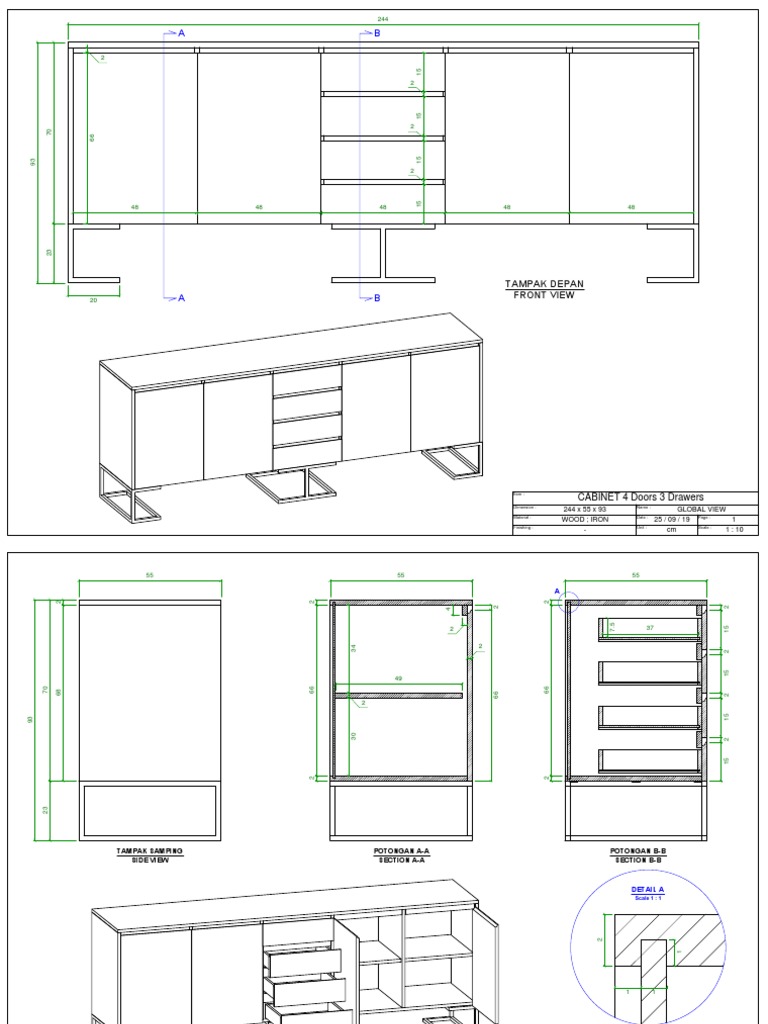 Cabinet Design with Drawer Details | PDF | Cabinetry | Components