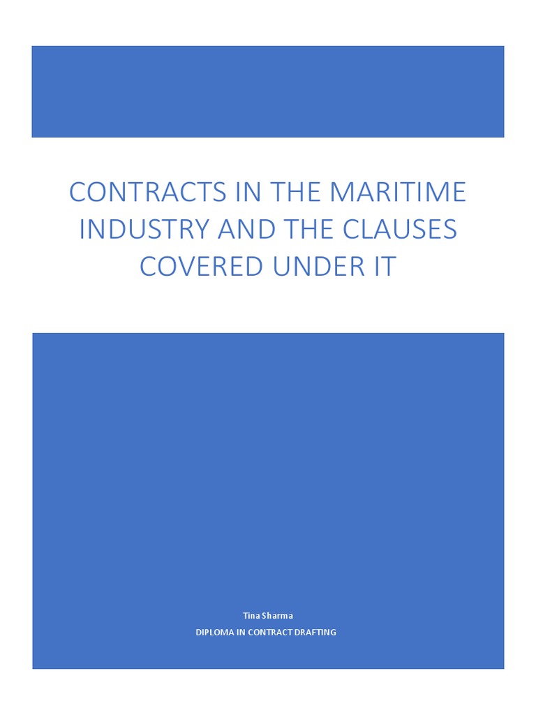 Contracts in Maritime Industry PDF Marine Salvage Admiralty Law