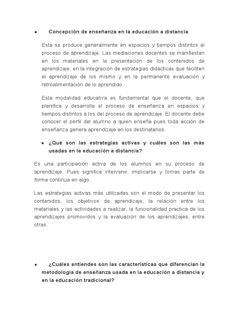 Estrategias de Enseñanza en Educación a Distancia | PDF | Educación a ...