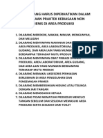 Larangan Yang Harus Diperhatikan Alam Pelaksanaan Praktek Kebiasaan Non Higienis Di Area Produksi