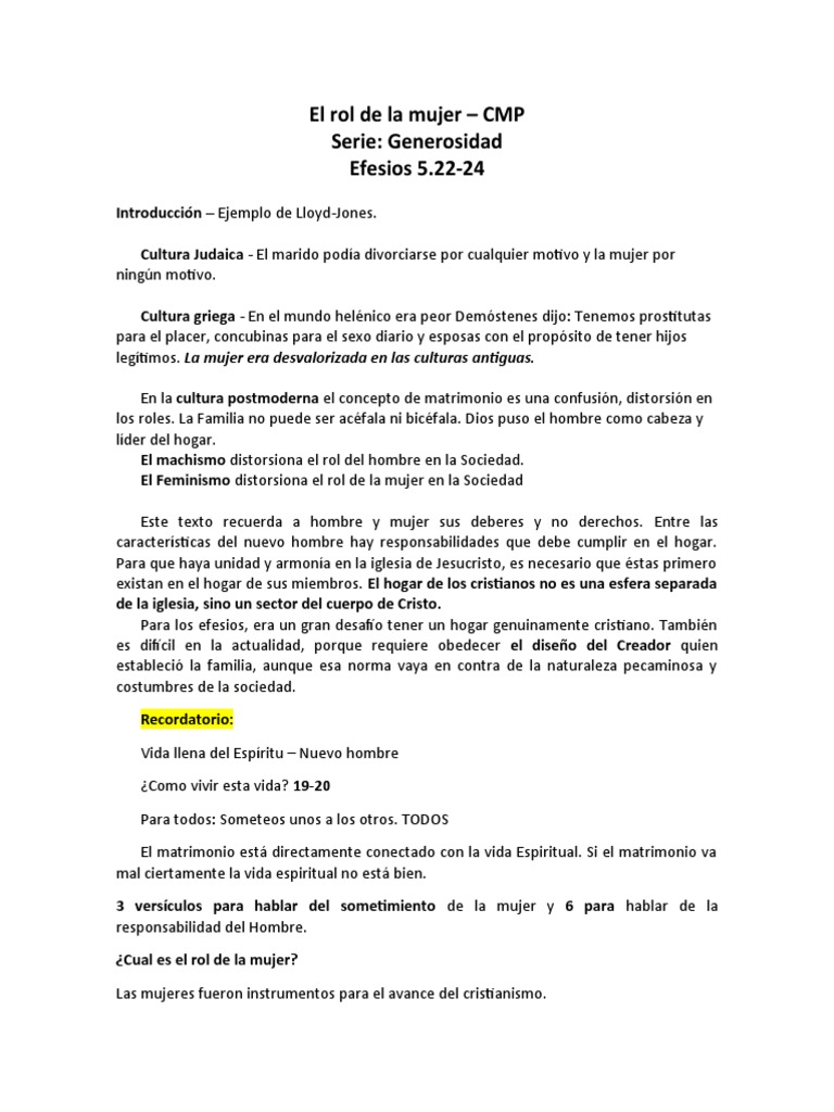 El Rol De La Mujer Cristo Titulo Matrimonio