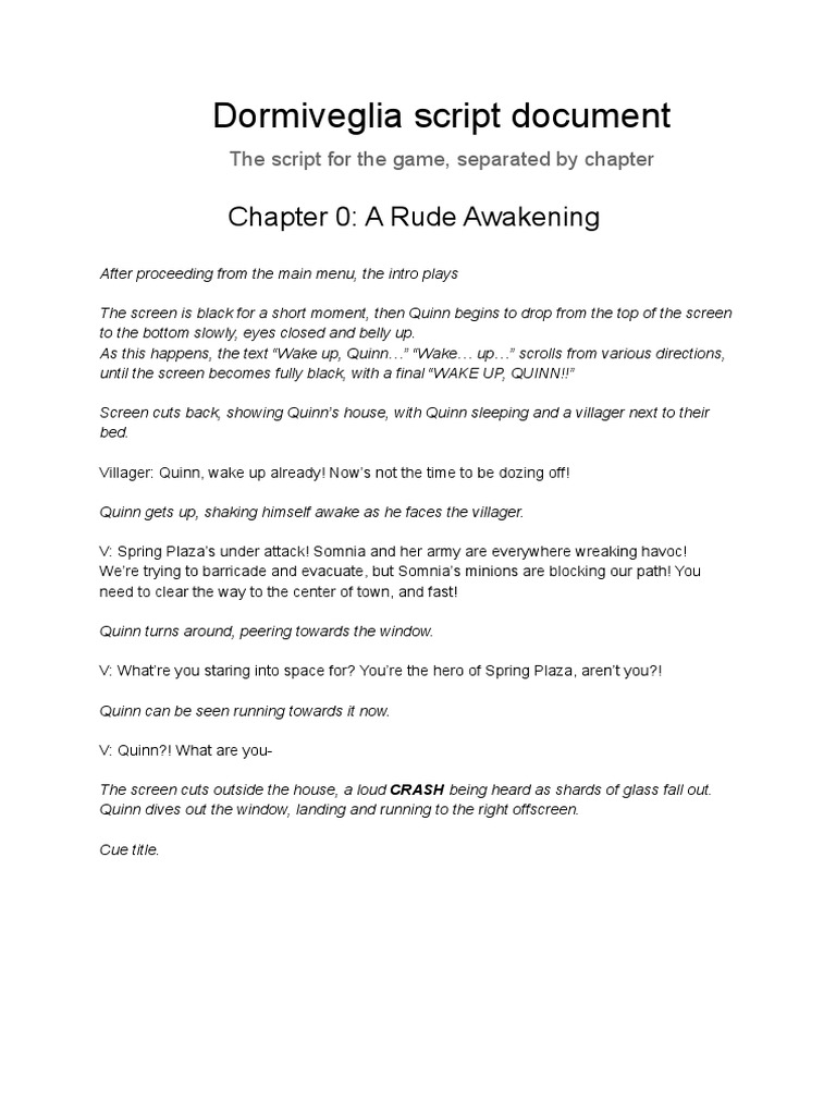 Dormiveglia Script Document | PDF | Mystery, Thriller & Crime Fiction