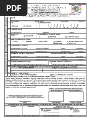 PSA FORM NO 1A