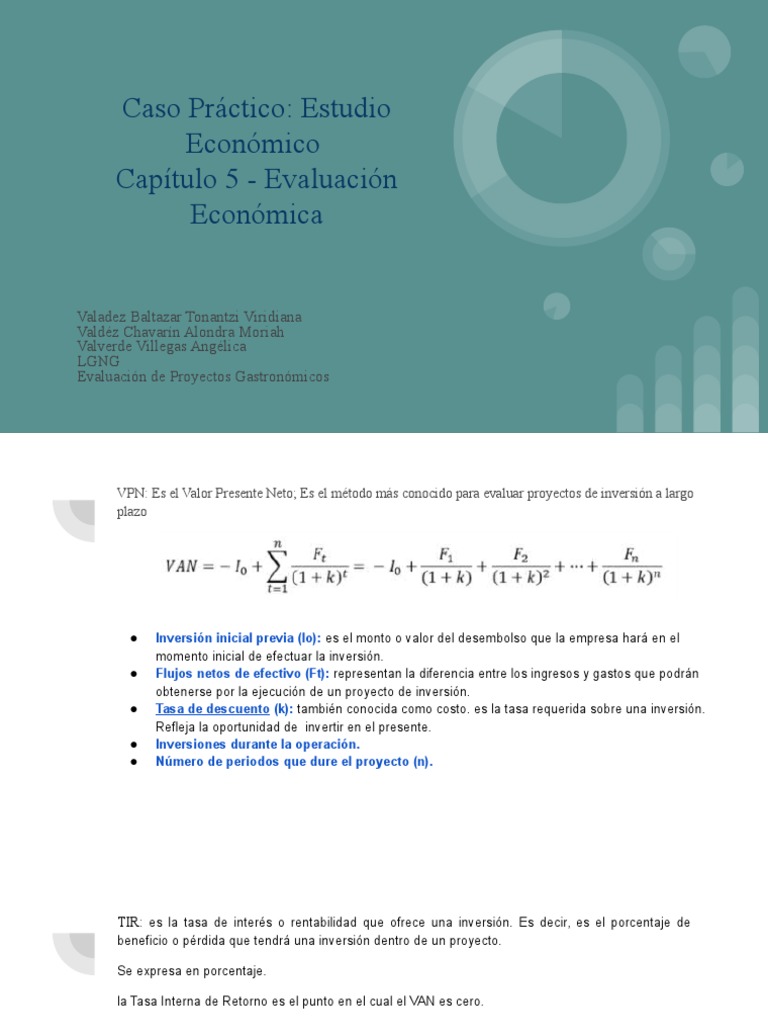 Evaluación Económica de Proyectos Gastronómicos | PDF | Inflación ...