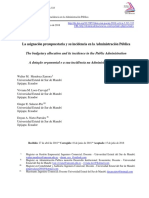 La Asignación Presupuestaria y Su Incidencia en La Administración Pública