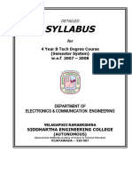 Syllabus: For 4 Year B Tech Degree Course (Semester System) W.E.F 2007 - 2008