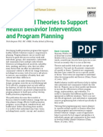 Models and Theories To Support Health Behvaior Intervention and Program Planning
