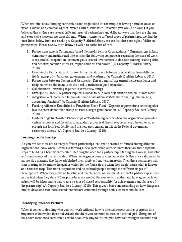 Types and Steps in Forming Partnerships | PDF | Partnership | Goal