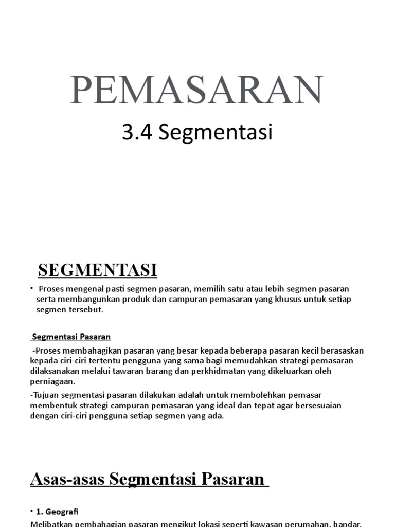 Pemasaran 3 4 Segmentasi Pdf
