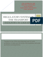 Regulatory System of The Transport Industry in Ukraine