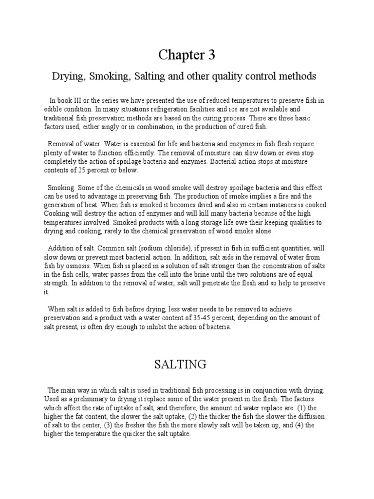 Fish Preservation: Drying and Salting Methods | PDF | Smoking (Cooking ...
