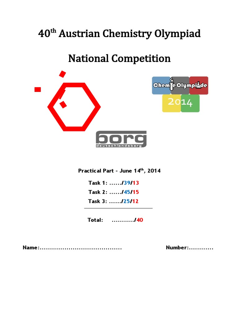 40 Austrian Chemistry Olympiad National Competition PDF Titration Chemistry