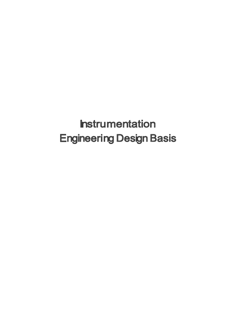 Instrumentation Design Basis Document | PDF | Flow Measurement ...