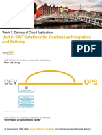 Unit 2: SAP Solutions For Continuous Integration and Delivery
