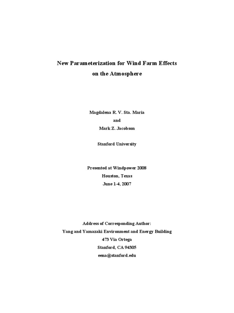 Wind Farm Atmospheric Impact Analysis | PDF | Wind Power | Wind Turbine