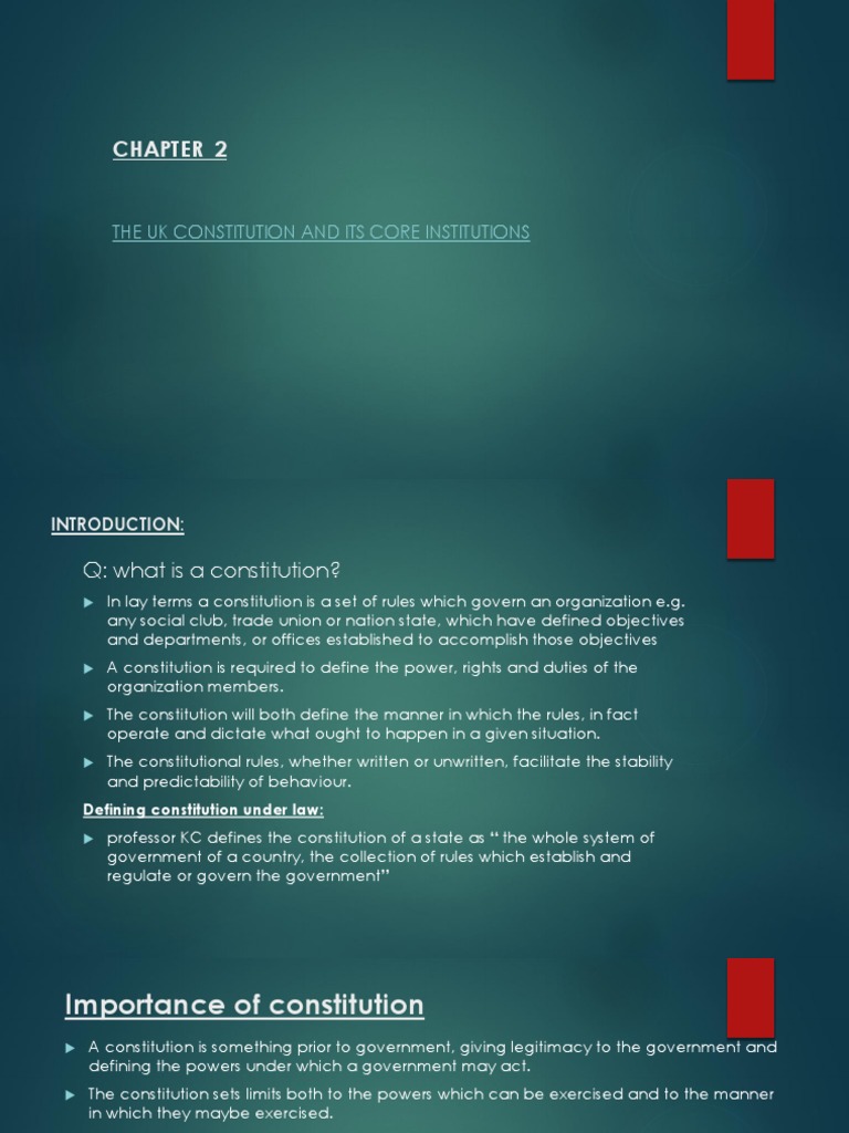 The Uk Constitution and Its Core Institutions | PDF | Federation ...