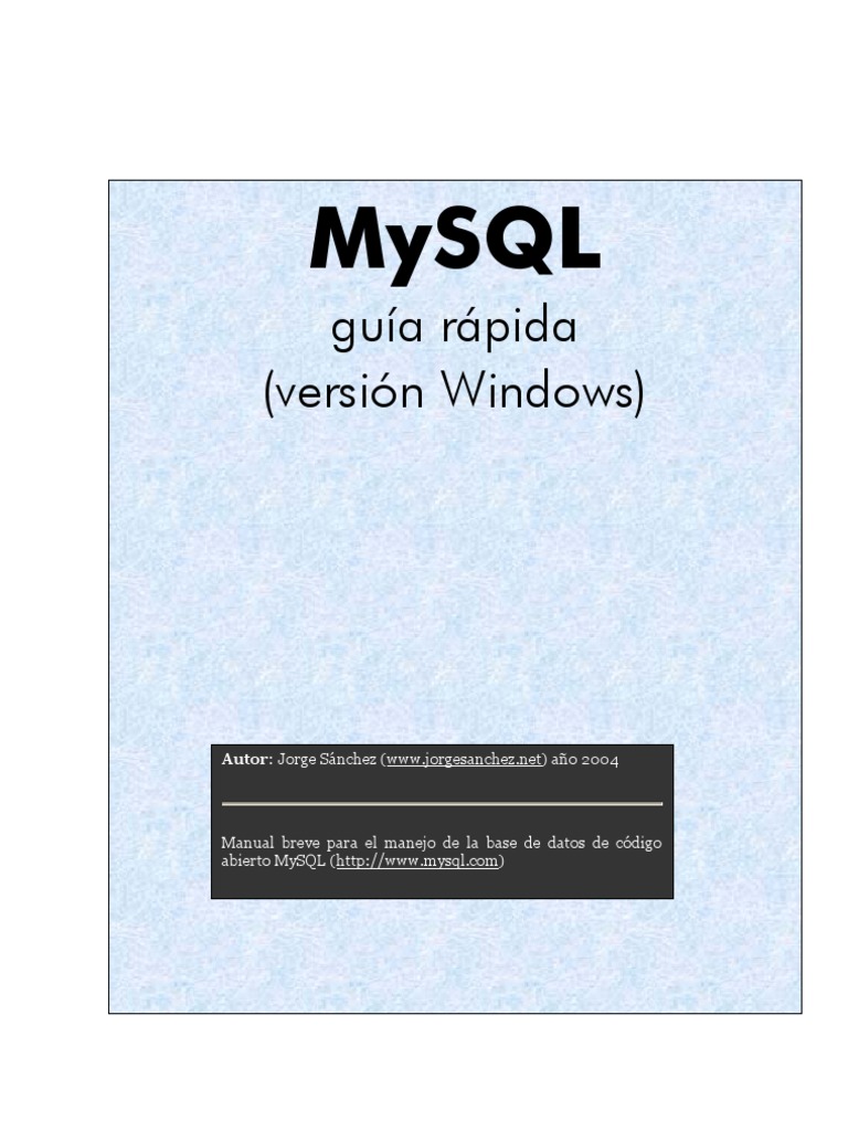 Mysql | PDF | Mi sql | Tabla (base de datos)