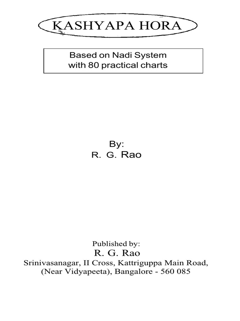 RG Rao Kashyapa Hora | PDF | Planets | Saturn