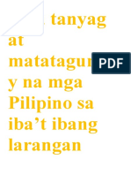 Mga Tanyag at Matatagumpay Na Mga Pilipino Sa Iba