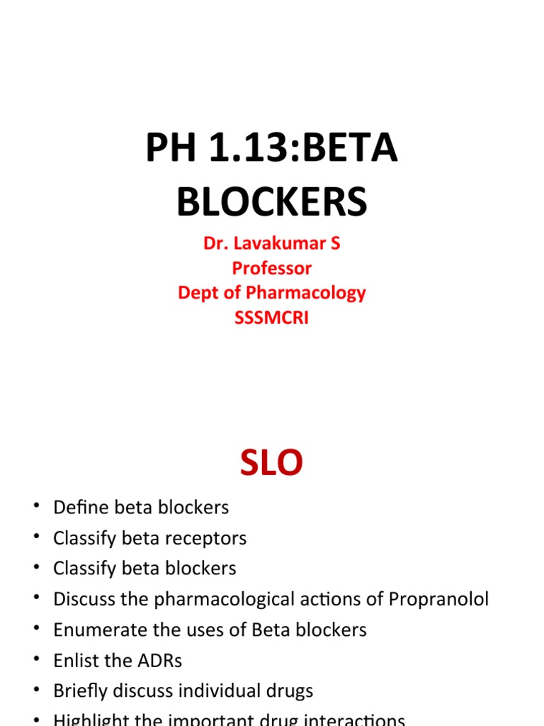 Comprehensive Guide to Beta Blockers | PDF | Cardiology | Pharmacology