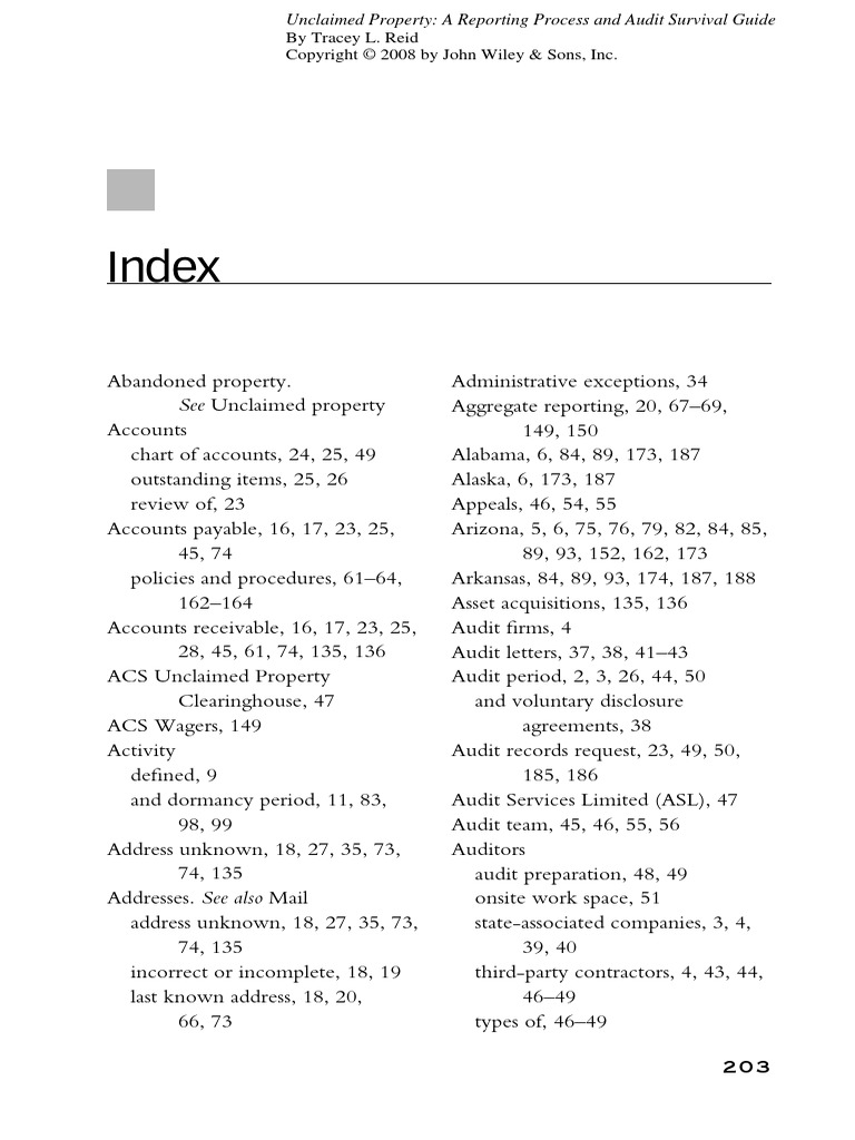 Index See Unclaimed Property PDF Health Insurance Portability And