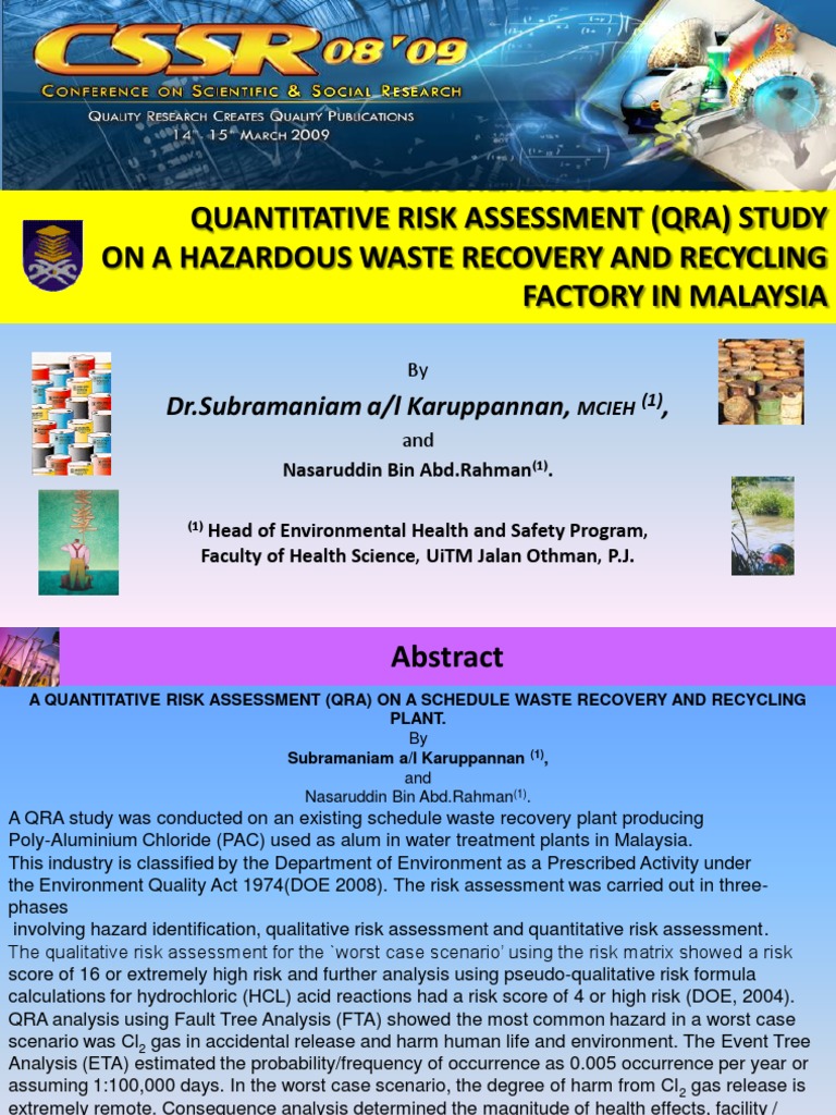 Quantitative Risk Assessment Qra Study | PDF | Risk Assessment | Risk